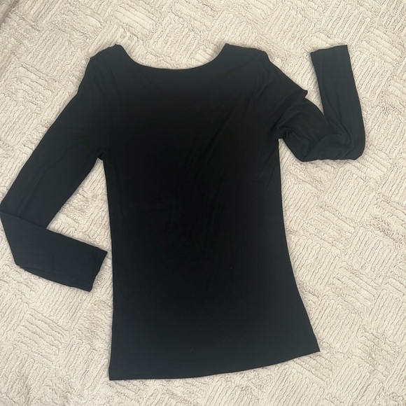 Banana Republic black long sleeve top cowl neck with button detail Size Small - Picture 9 of 16